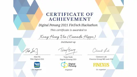 Digital Penang's 2021 Fintech Hackathon